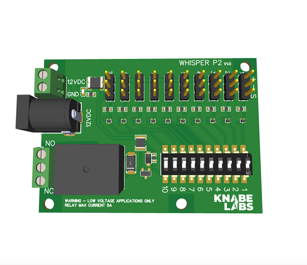 Whisper P2 10x RFID Relay Control Board